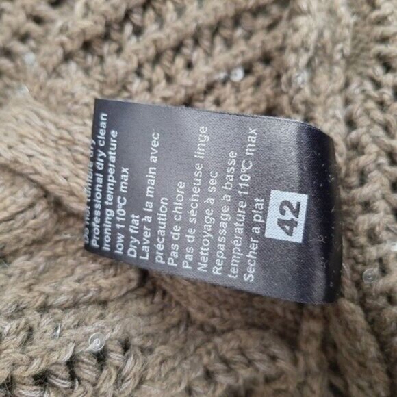 CREA CONCEPT Cable Knit Sweater Tunic Drop Shoulders Relaxed Fit Sz L - Picture 11 of 11